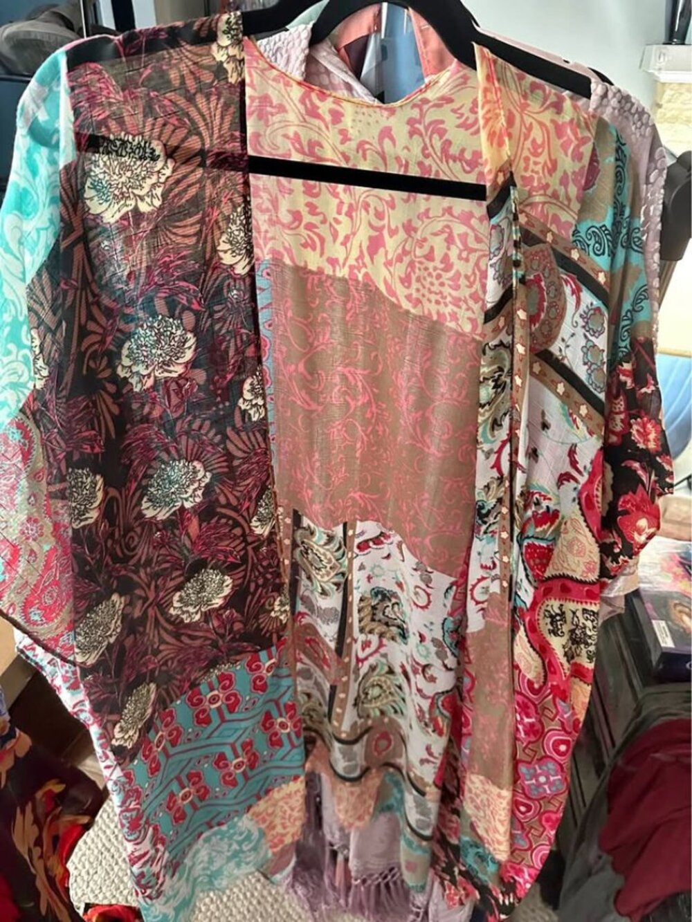 Torrid Patchwork Print Kimono / Ruana – Size 3/4